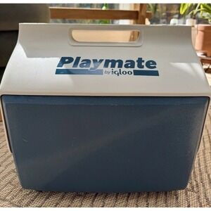 Vintage 1980s Playmate By Igloo Cooler Blue & White Ice Chest Large Size 16qt